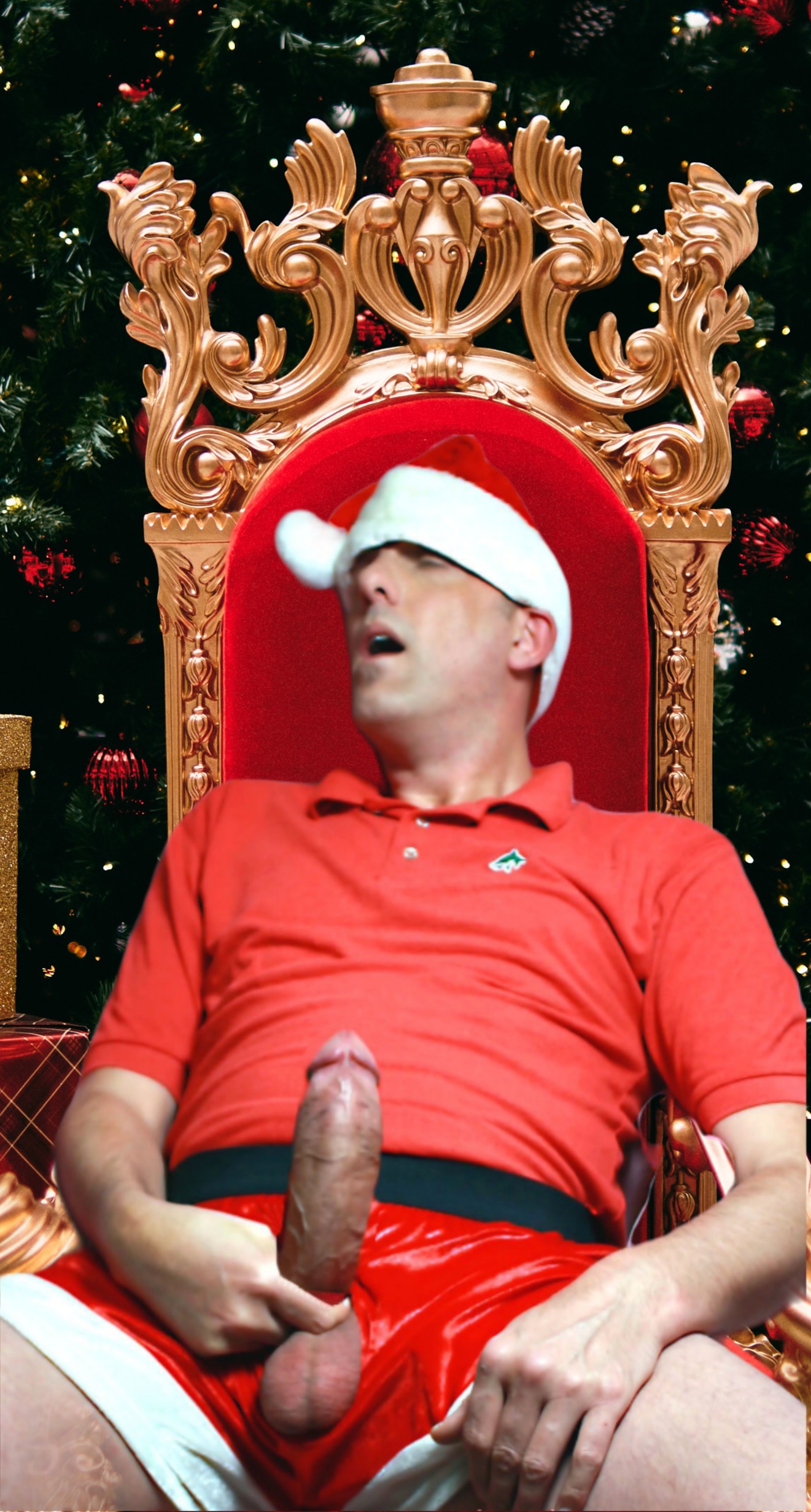 Happy Sexy Naughty Christmas from Horny Bad Santa Big Hard Dick Cock wanking penis